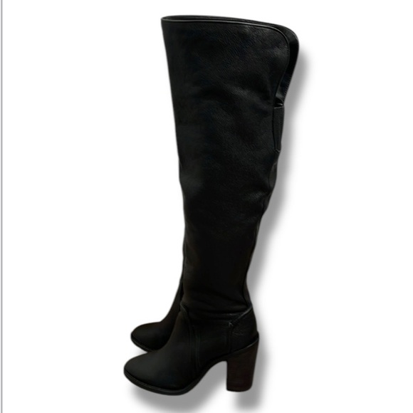 Vince Camuto Melaya Over-the-Knee Women's Boots Black Pebbled Leather Size 8.5 - Picture 1 of 14